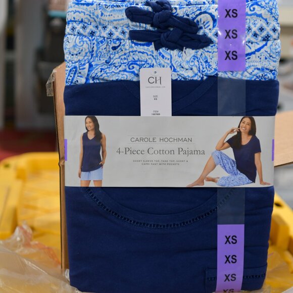 Carole Hochman Ladies' 4-piece‎ Pajama Set blue - Picture 1 of 7